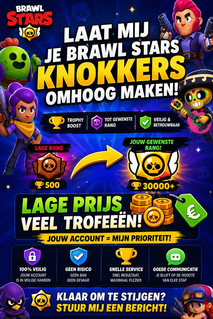Boost trofeeën brawl stars, Spelcomputers en Games, Vechten, Ophalen of Verzenden, Zo goed als nieuw, 3 spelers of meer