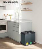 SONGMICS Afvalemmer 3x15L - Grijs - Pedaalemmer NIEUW, Met pedaal, 50 tot 75 cm, Nieuw, 40 liter of meer