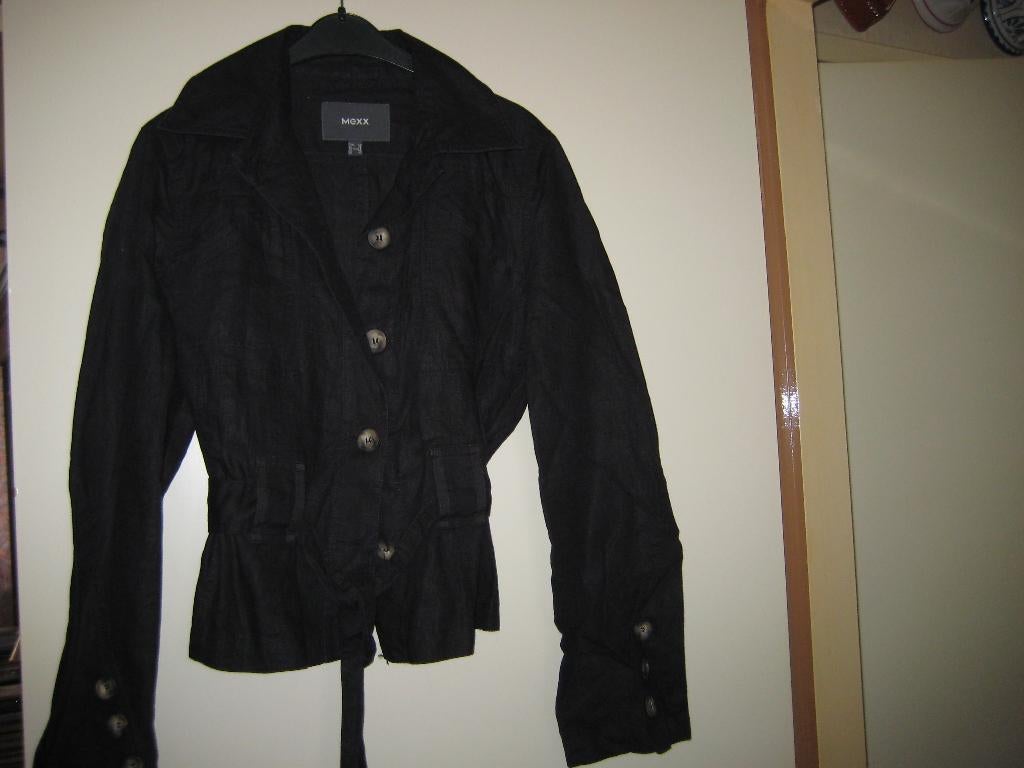 Zwarte katoenen Mexx jas, 42, Kleding | Dames, Zwart, Maat 42/44 (L), Ophalen of Verzenden, Zo goed als nieuw