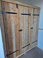 Prachtige robuuste steigerhout garderobe kast, Ophalen, Met deur(en), Gebruikt, 200 cm of meer