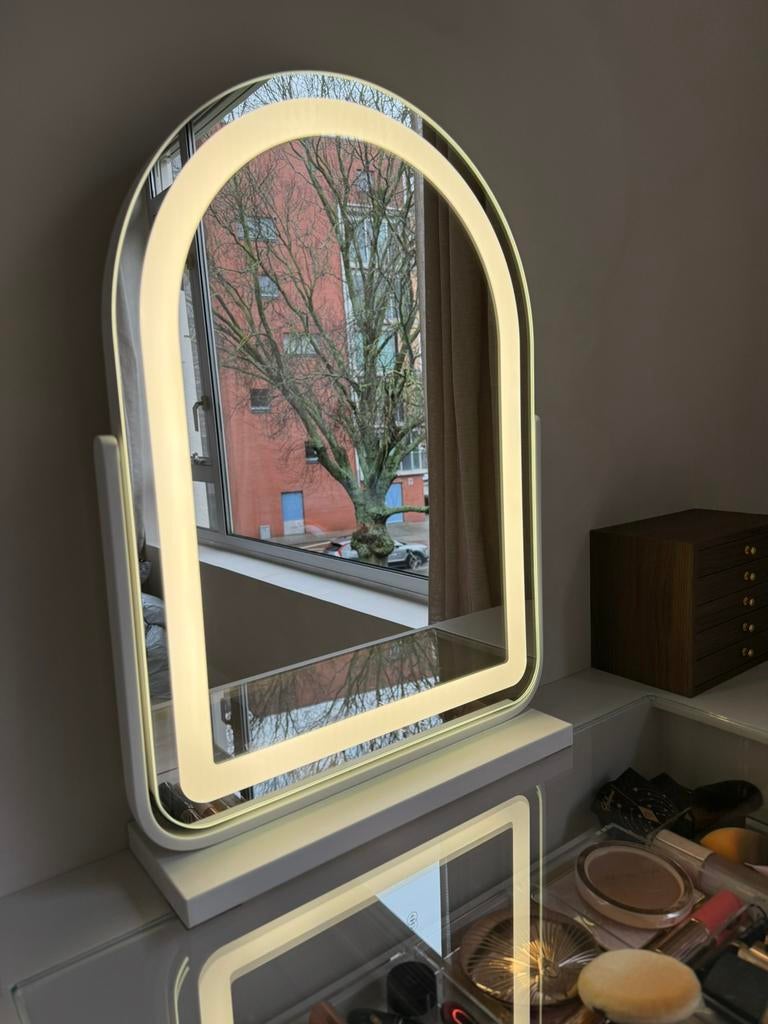 Te koop make-up spiegel 40x55, Antiek en Kunst, Ophalen of Verzenden, Rechthoekig, Minder dan 50 cm