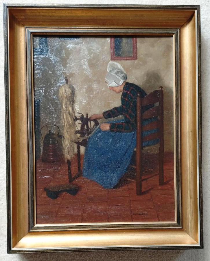 interieur==Wilhelm Gdanietz 1893-1969 ==VOLENDAM==, Antiek en Kunst, Kunst | Schilderijen | Klassiek, Ophalen of Verzenden