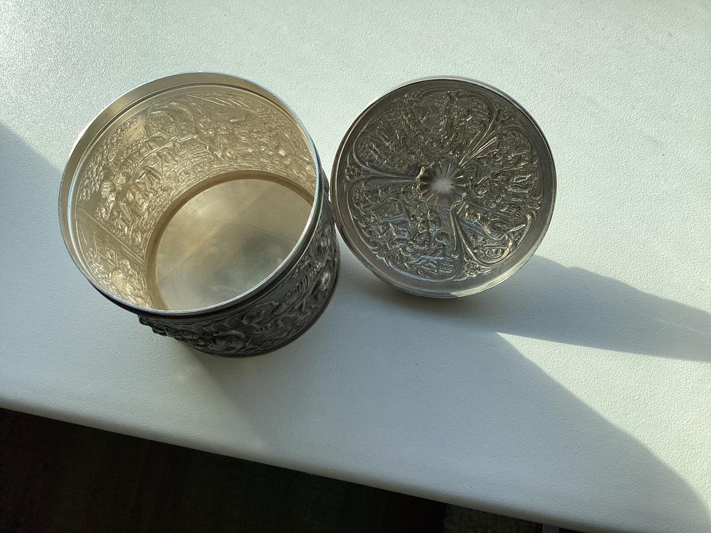 Verzilverde suikerpot Douwe Egberts, Antiek en Kunst, Antiek | Goud en Zilver, Ophalen, Zilver