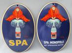 2 Emaille deurpostjes Spa, Verzenden, Zo goed als nieuw, Reclamebord