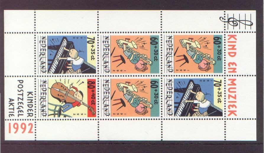 Nederland 1992 1541 Kinder-blok Muziek, Postfris, Ophalen of Verzenden, Na 1940, Postfris