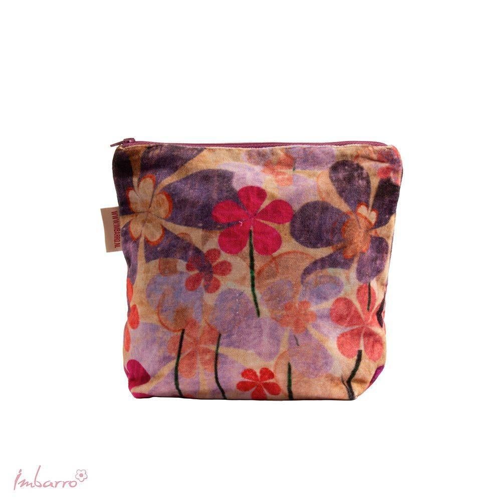 Pouch tas flowers Kiran Imbarro leuk als tas of toilettas, Overige kleuren, -, -, Nieuw