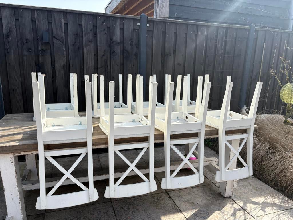 8 ikea stoelen wit, Huis en Inrichting, Stoelen, Ophalen, Gebruikt, Wit, Vijf, Zes of meer stoelen