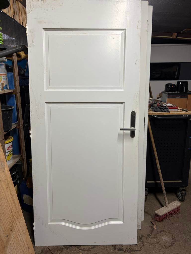 7 massief houten deuren, 1 met kapot glas, Ophalen, Gebruikt, 80 tot 100 cm, Binnendeur