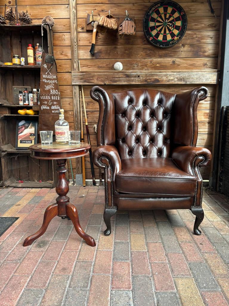 Super mooie chesterfield Oorfauteuil, Huis en Inrichting, Fauteuils, Ophalen of Verzenden, Zo goed als nieuw, 75 tot 100 cm, 100 tot 125 cm