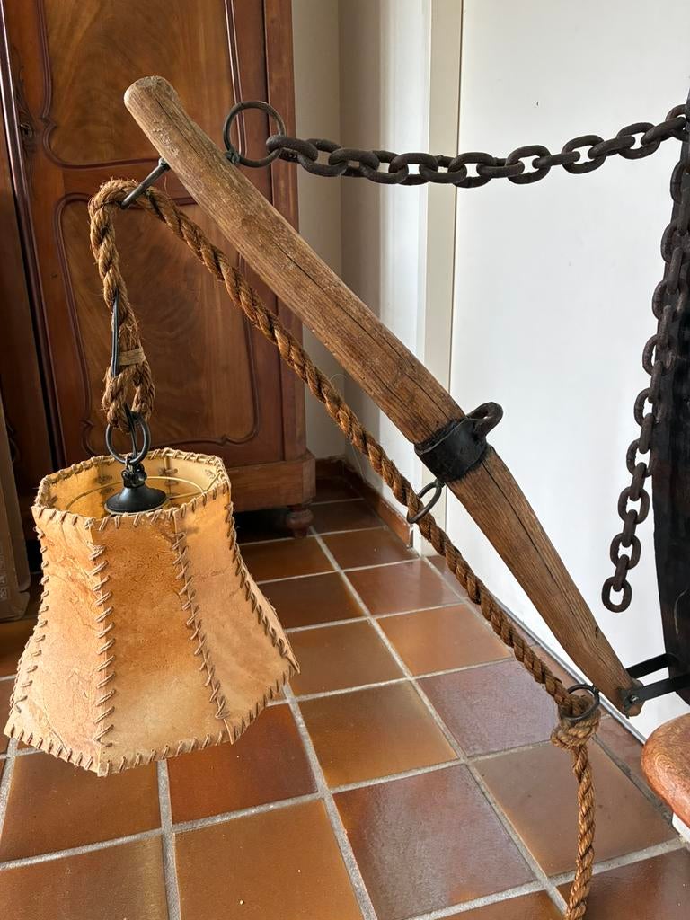 Rustieke stijl wandlamp jaren 60, Ophalen, Zo goed als nieuw