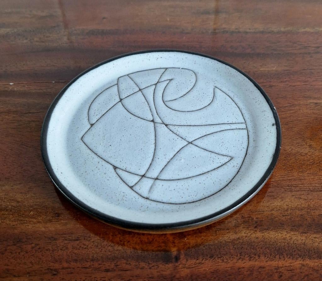 Cor Unum Den Bosch keramische vintage bordje.Type Sgraffito, Ophalen of Verzenden