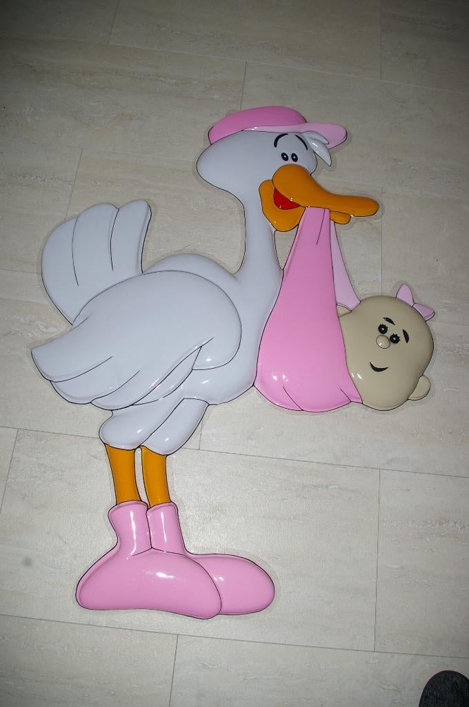 Kunststof relieéf ooievaar., Kinderen en Baby's, Kraamcadeaus en Geboorteborden, Ophalen, Geboortebord