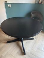 Eettafel zwart uitschuifbaar, Huis en Inrichting, Tafels | Eettafels, Ophalen, 100 tot 150 cm, Rond, 50 tot 100 cm