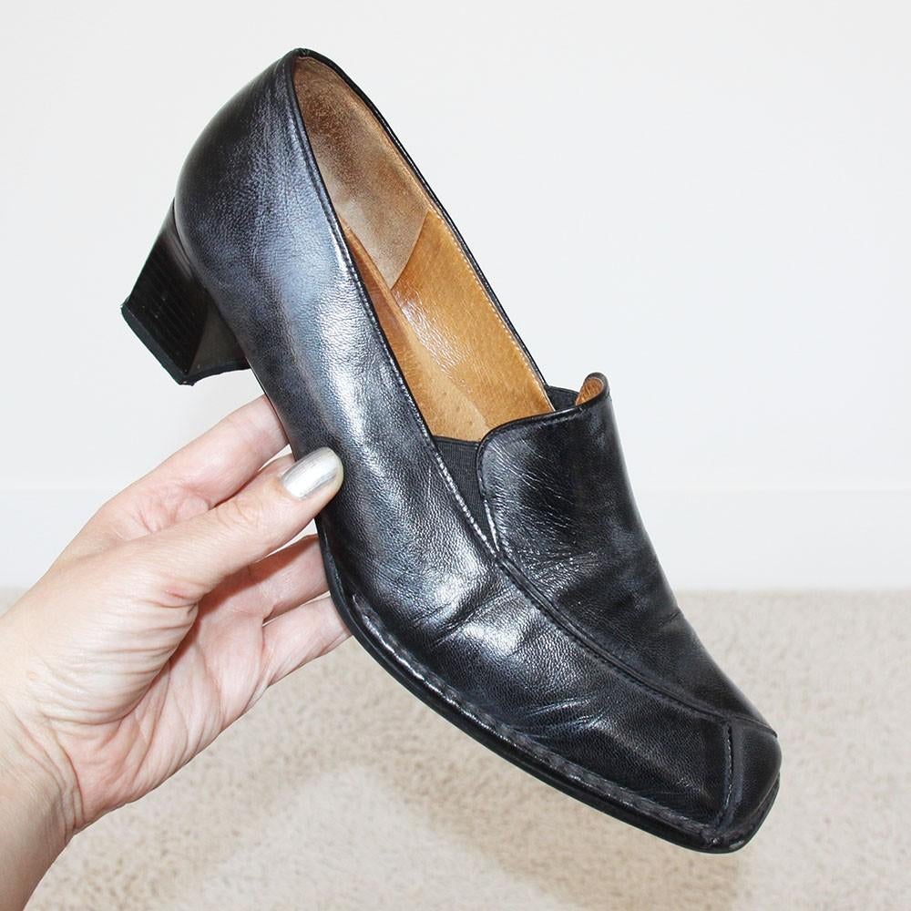 Mooie Zwart Leren Gabor Schoenen s1 (Maat 7½/41) € 45,-, Kleding | Dames, Schoenen, Pumps, Zwart, Gabor, Ophalen of Verzenden