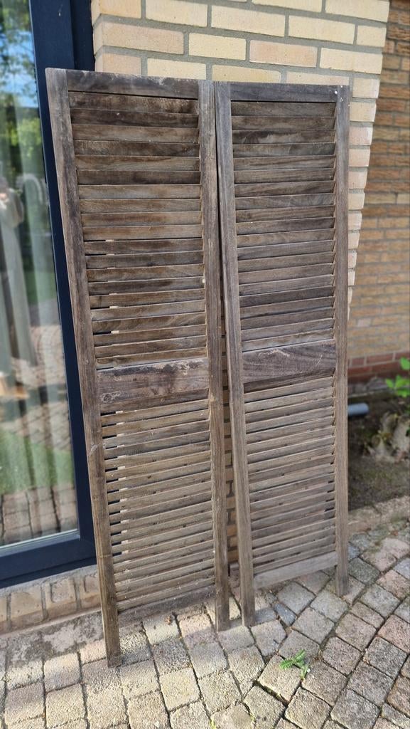 Louvre deuren 170x42 cm - Gebruikt 10 euro p.s, Doe-het-zelf en Verbouw, Deuren en Horren, Ophalen, Gebruikt, Minder dan 80 cm