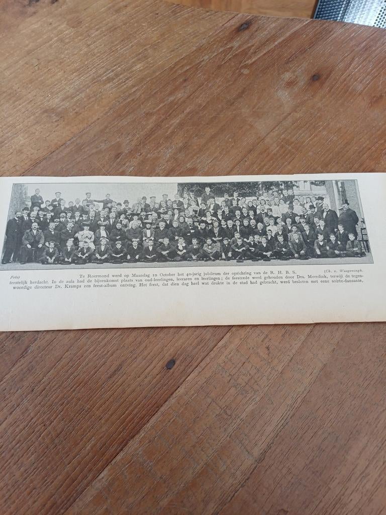 Knipsel Roermond 40 jaar H.B.S. 1904, Verzamelen, Tijdschriften, Kranten en Knipsels, Ophalen of Verzenden, Voor 1920, Knipsel(s)