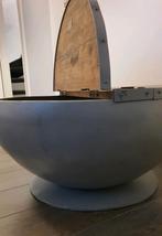 Industriële salontafel met opbergruimte, Overige houtsoorten, Gebruikt, 50 tot 100 cm, Rond