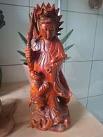 Guanyin met kind, chinees beeld van rozenhout., Ophalen of Verzenden