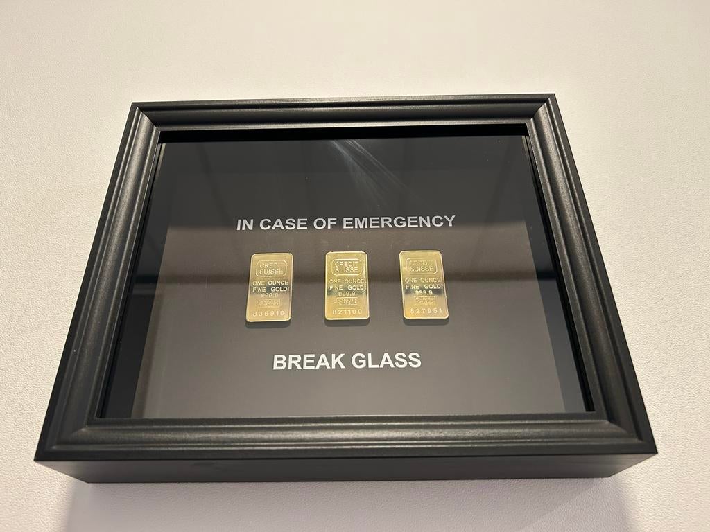 Goudbaren Decoratie "Break Glass" wall art, Antiek en Kunst, Kunst | Schilderijen | Modern, Ophalen of Verzenden