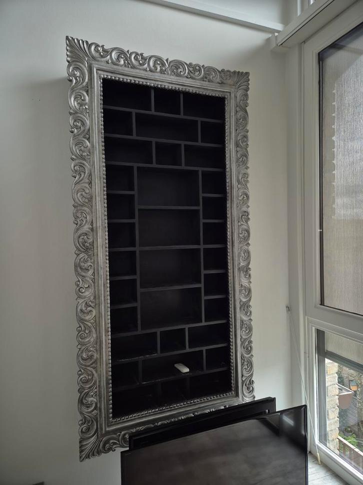 Decoratieve CD/DVD Kast met Barok Lijst - 199x100x20 cm, Huis en Inrichting, Woonaccessoires | Cd- en Dvd-rekken, Gebruikt, Cd's of Dvd's