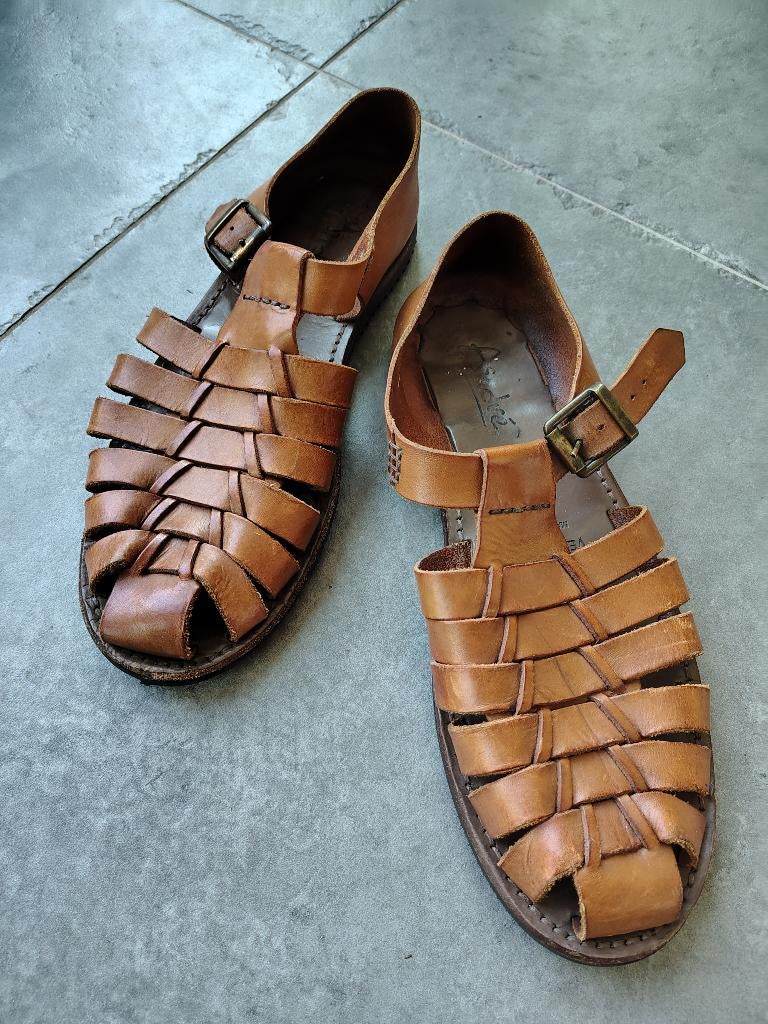 Italiaanse open sandalen voor heren, Sandalen, Bruin, Ophalen of Verzenden, Zo goed als nieuw