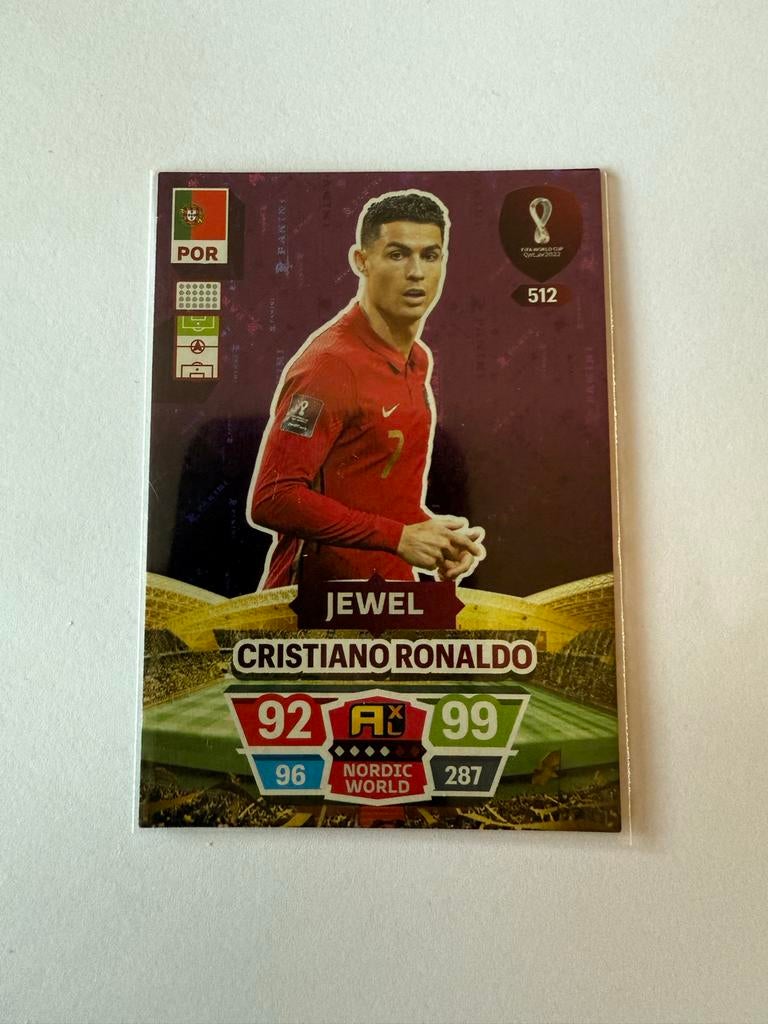 Panini FIFA World Cup Qatar 2022 Cristiano Ronaldo Kaart, Verzamelen, Sportartikelen en Voetbal, Zo goed als nieuw, Spelerskaart
