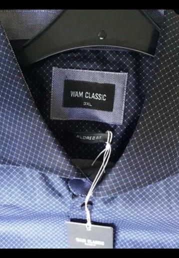 WAM classic donkerblauw nieuw overhemd 3XL 100% katoen blauw beschikbaar voor biedingen