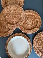 Set van 6 stevige rieten/rotan placemats, onderborden, boho, Huis en Inrichting, Ophalen of Verzenden, Zo goed als nieuw, Bord