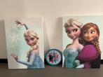 Frozen canvas posters + Frozen klok, Ophalen, Zo goed als nieuw, Klok