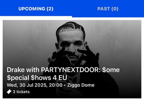 Drake Tickets - 30 Juli - 440 euro, Tickets en Kaartjes, Concerten | Pop, Drie personen of meer, Juli