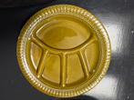 2 Vintage Groene Fondue Borden, Gebruikt, Keramiek, Ophalen of Verzenden, Bord(en)