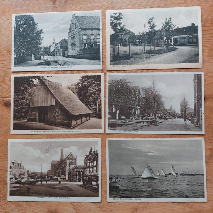 Oude Ansichtkaarten Nederland - Set van 6, Verzamelen, Ansichtkaarten | Nederland, Gelopen, Zuid-Holland, 1920 tot 1940, Ophalen of Verzenden