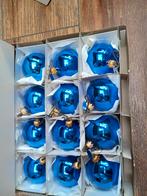 Vintage Blauwe Kerstballen - Set van 12, Ophalen of Verzenden, Zo goed als nieuw