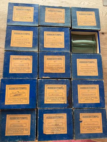 15 vintage landkaartstempels beschikbaar voor biedingen