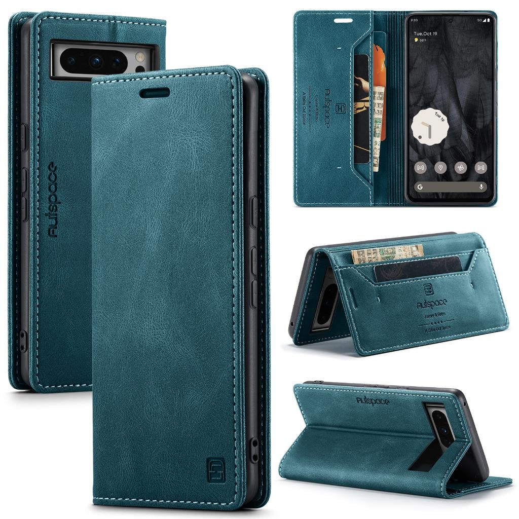 Luxe Flip Case met Kaarthouder voor Google Pixel 8 Pro Blauw, Verzenden, Nieuw, Hoesje of Tasje