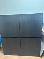 Besta ikea kast zwart bruin 2 x 2 deuren met planken, Huis en Inrichting, Kasten | Wandmeubels, Ophalen, Zo goed als nieuw, 25 tot 50 cm