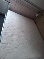 Bed 180 x 200 met matras grijs metaal, Ophalen, Gebruikt, Tweepersoons, 180 cm