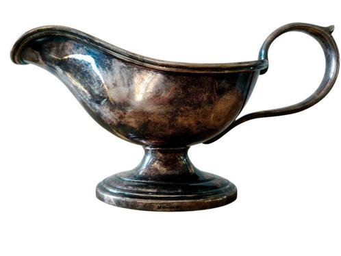 Vintage verzilverde sauskom., Antiek en Kunst, Antiek | Goud en Zilver, Ophalen of Verzenden