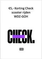 Check deel scooter korting code WDZ-GOH, Eén persoon, Kortingsbon, Overige typen