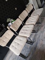 Eetkamerstoelen Ecru/Creme, Ophalen, Overige kleuren, Zo goed als nieuw, Stof