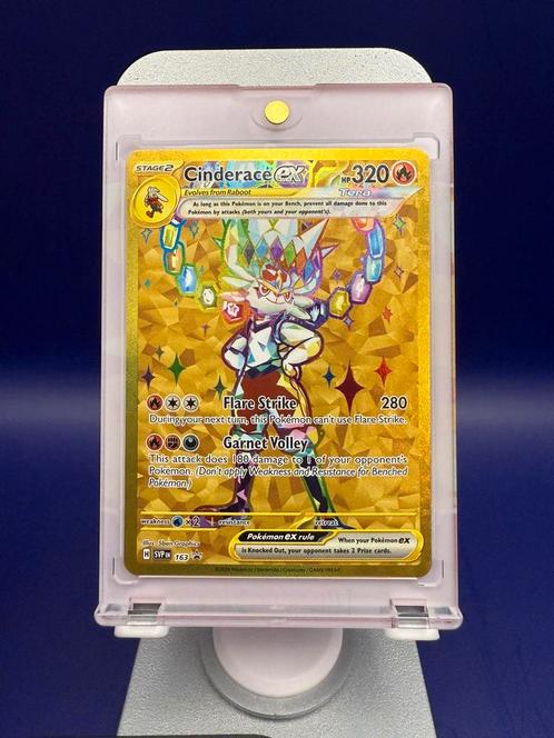 Cinderace ex Tera 163/162 - Secret Rare - Mint, Hobby en Vrije tijd, Verzamelkaartspellen | Pokémon, Zo goed als nieuw, Losse kaart