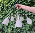 Mooie hanglamp met 5 melkglazen kelken, Ophalen, Gebruikt, Glas, Minder dan 50 cm