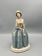 Beeldje Dame in Blauwe Jurk – Elegante Vintage Decoratie, Ophalen of Verzenden