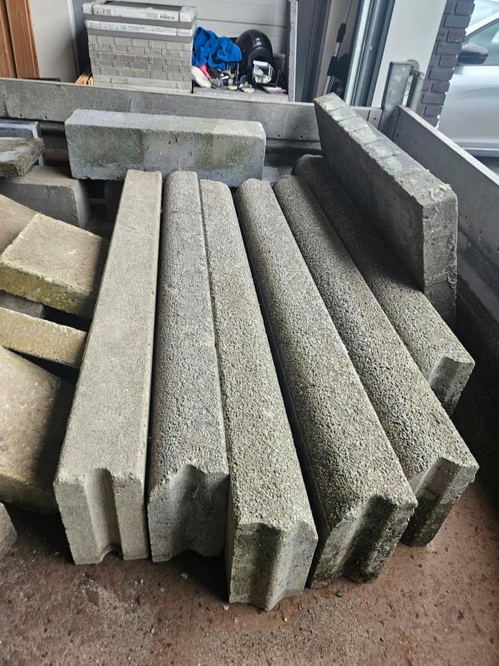 Trottoirbanden - Diverse Maten, Tuin en Terras, Bielzen en Borders, Gebruikt, Border, Beton, Minder dan 25 cm, Minder dan 100 cm