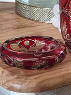 Rood glas geslepen asbak, Antiek en Kunst, Ophalen of Verzenden
