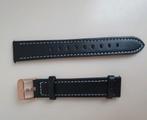 Zwart leren 18mm Horlogebandje - nieuw - universeel, Sieraden, Tassen en Uiterlijk, Sporthorloges, Overige merken, Zwart, Nieuw