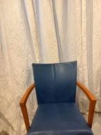 6 eetkamerstoelen van Montis, leder, setprijs, Huis en Inrichting, Stoelen, Ophalen, Gebruikt, Blauw, Hout