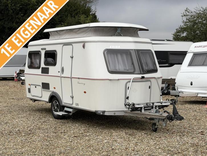 Eriba Touring 530 Fietsenrek topstaat, Caravans en Kamperen, Caravans, Bedrijf, tot en met 4, 750 - 1000 kg, Treinzit, Eriba, Dwarsbed