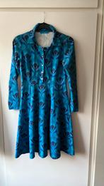 Lien & Giel. Blauwe jurk. Printed tricot. Maat S, Kleding | Dames, Jurken, Blauw, Ophalen of Verzenden, Zo goed als nieuw, Maat 36 (S)
