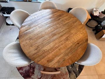 Goossens Ronde Eettafel Mangohout 150cm - Goede staat! beschikbaar voor biedingen